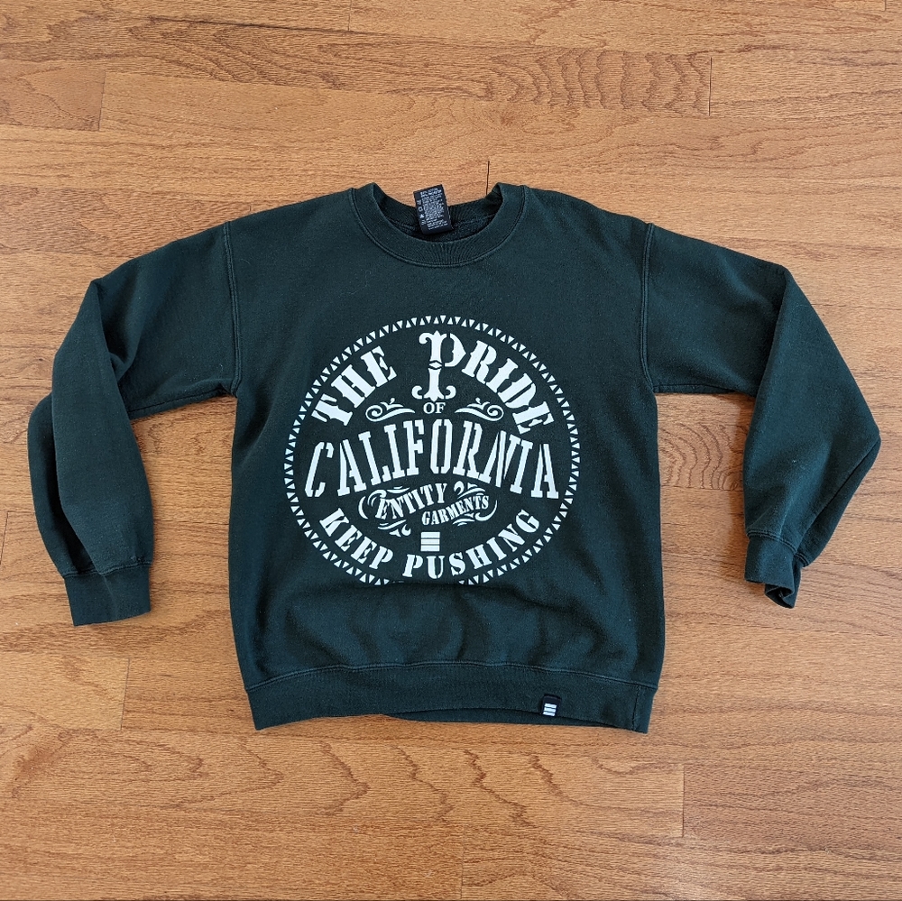 "The Pride of California" Crew Sweater, Green - Small